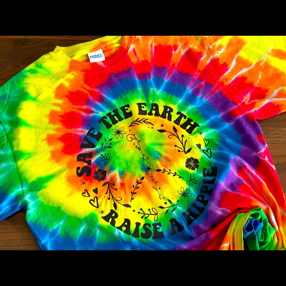 Save the earth Hippie tie dye shirt